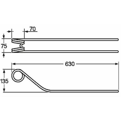 Dente giroandanatore adattabile KRONE  filo 9,5mm