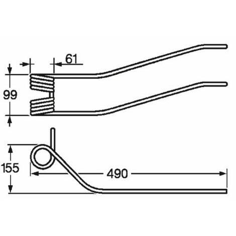 Dente per giroandanatore adattabile a KUHN rif. 57701700