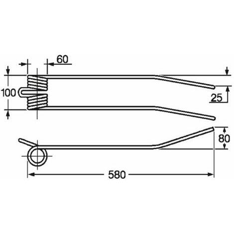 Dente per giroandanatore adattabile a MORRA modello lungo rif. 78R64/A