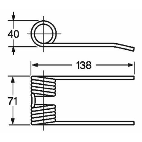 Dente pick-up per pressa/rotopressa adattabile HESSTON (84012422) e NEW HOLLAND