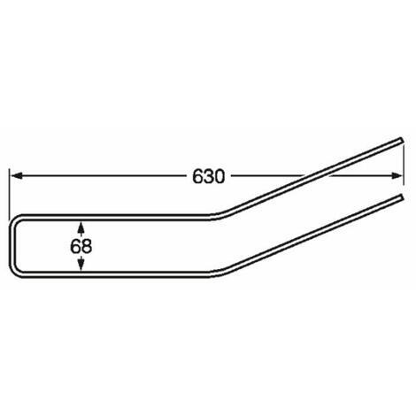 Dente per rastrello adattabile CORMA lunghezza 630mm,  filo 6mm