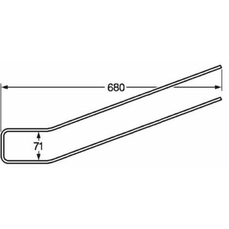 Dente per rastrello adattabile IMA LA ROCCA lunghezza 680mm,  filo 6mm