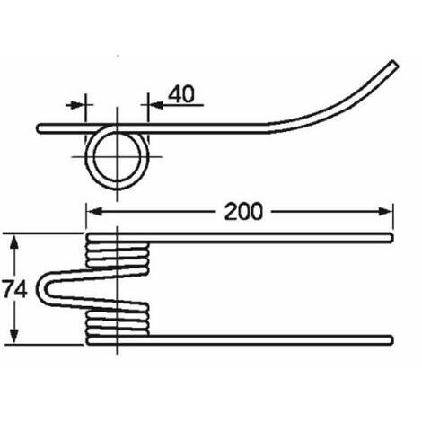 Dente pick-up adattabile FERABOLI, rif. originale 1828060, lunghezza 200mm.