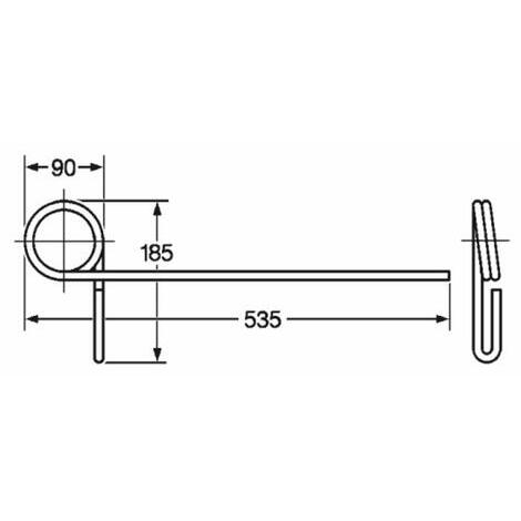 Dente strigliatore adattabile a costruttori vari, lunghezza 535mm,  filo 10mm