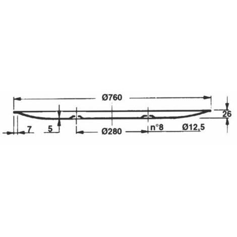 Disco folle  760mm a 8 fori adattabile AMA