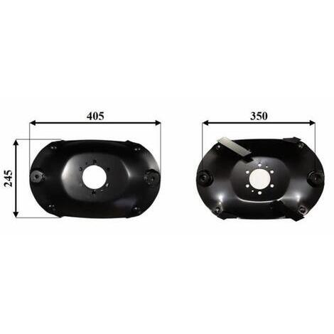 Disco ovale adattabile Claas rif. 0014079540. Misure: larghezza 405mm, interasse fori 350mm,altezza 245mm