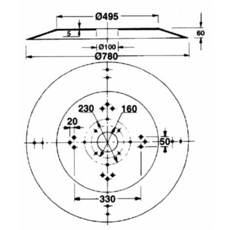 Disco portalama  780mm adattabile Lince modello 165