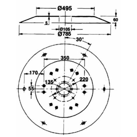 Disco portalama  785mm adattabile Fort rif. G1.015