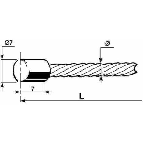 Filo freno/frizione  2,5 x 3000mm, testa tonda  7mm