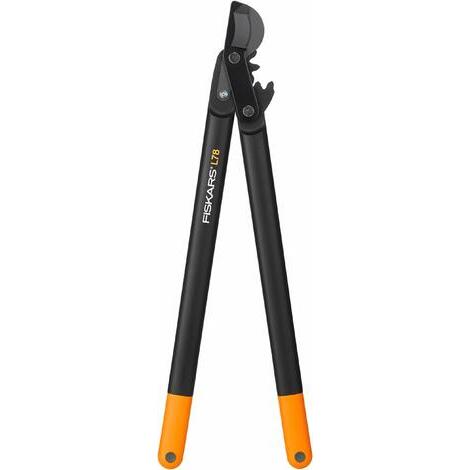 Fiskars Troncarami con lame bypass per legno verde, Sistema a ingranaggi PowerGear II, Rivestimento antiaderente, Diametro di taglio: 5 cm, Acciaio temprato, Lunghezza: 70 cm, Nero/Arancione, L78, 1000584