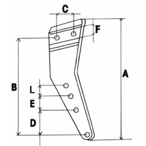 Gambo per corpo aratro adattabile alla produzione Sogema M 38-40 alto anteriore scalpello interno dx