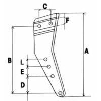 Gambo per corpo aratro adattabile alla produzione Nardi 0 BTR scalpello interno dx