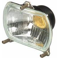 Proiettore asimmetrico con 3 attacchi, 120x110mm Luce abbagliante anabbagliante e luce di posizione, lampadina non inclusa, omologazione ECE