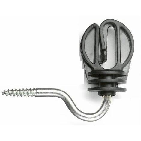 Isolatore nero per banda max 20mm con vite per legno
