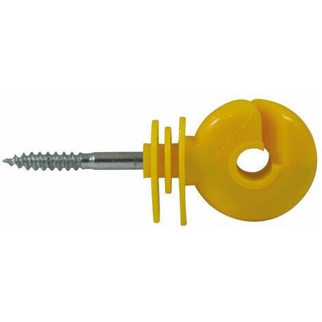 Isolatore giallo ad anello con vite corta per legno  6mm