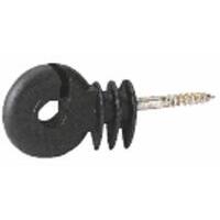 Isolatore nero ad anello con vite corta per legno  6mm
