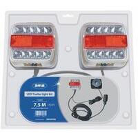 Kit luci magnetico con fanali a led confezionamento in valigetta. Cavo a 5 poli da 12 m e 4 m tra fanali.
