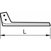 Lama per scavabietole L = 300mm, Ø fori = 12,5mm, adattabile a macchine Holmer.