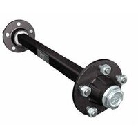 Assale senza freno a 5 fori, quadro 50, L=1400mm. Cuscinetti 30206-30209. Interasse fori+battuta disco 140-94. Portata massima 2500kg e Velocità   massima 40 Km/h.