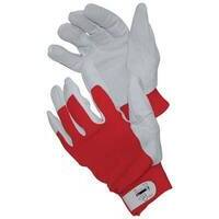Guanto  driver  fiore  bovino/tela  elastica  hand - Bianco/rosso  +  strap  10