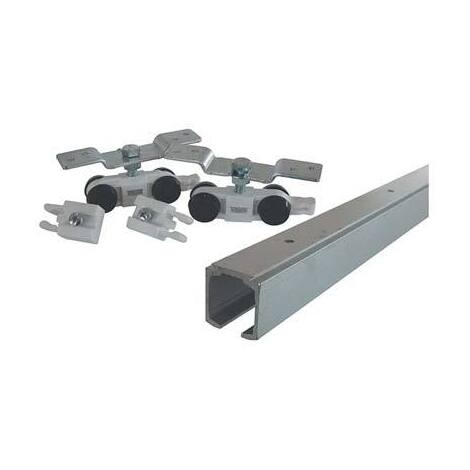 Porta  scorrevole  a  soffitto  in  kit  1400  omge - Kg  80  binario  alluminio  cm  230  x  porta  cm  111/130