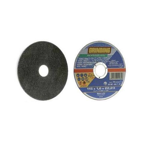 Disco  abrasivo  taglio  ferro  piano  grinding - Mm  115x22,2  h.mm  1,6