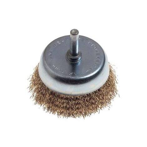 Spazzola  acciaio  a  tazza  +  gambo  pg - 485.20  mm  85  g.mm  6x25