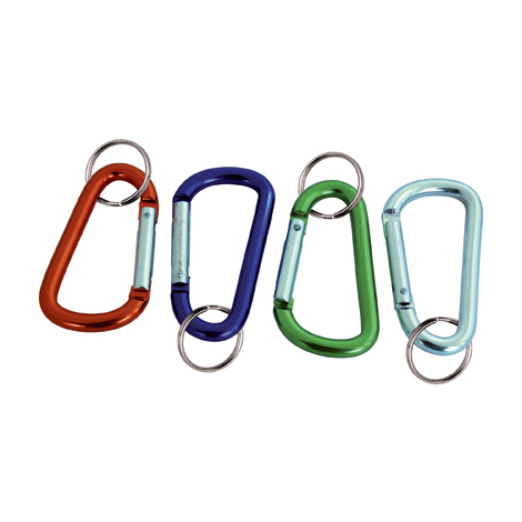 Moschettone  portachiave  a  pera  +  anello - Alluminio  mm  60