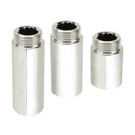 Prolunga  mf  ottone  cromato - 1/2mf  +  mm  20