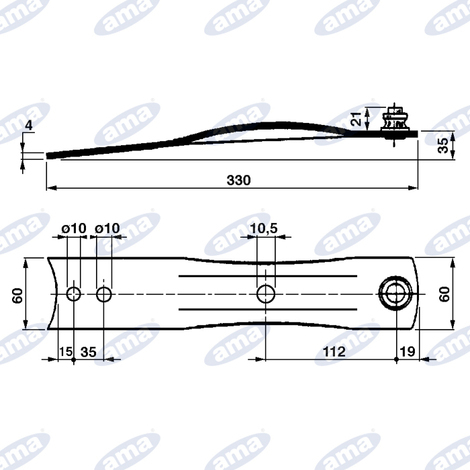 Piastra portacoltello adattabile a BELLON rif. 0300363