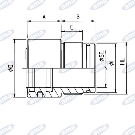 Testata al=55 s=45 +m60x1,5