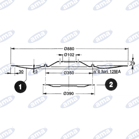 Piattello  390mm per disco folle adattabile a Fahr rif. 06567225