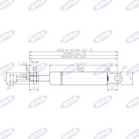 Molla a gas bloccabile Stabilus estensione massima 195,5 mm 400N, corsa 30 mm, asta Ø 4 mm tubo Ø 28 mm, attacchi: occhiello R9 e terminale M10x1