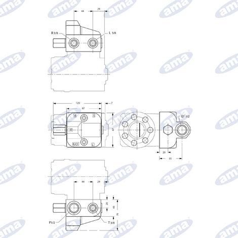 Valvola prioritaria con montaggio modulare modello DANFOSS OLS40 per idroguide LS load Sensing