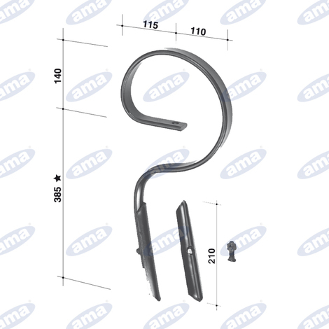 Molla flex 32x10 diritta tipo alta senza vomere