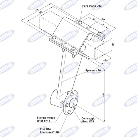 SUPPORTO COMPLETO POSTERIORE SENZA DISCO 460-510