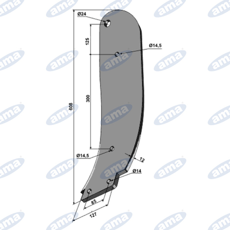 Ancora ripuntatore curva modello piccolo H= 600 dx