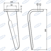Dente Sx adattabile PERUGINI ,foro Ø14,5