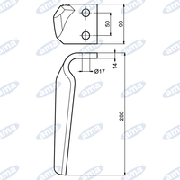 Dente DX adattabile SICMA, MASCHIO riferimento originale 38100222