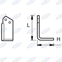 Zappa DX adattabile HOWARD piatto105X8 Øforo16,5