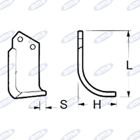 Zappa SX adattabile BREVIGLIERI , piatto60X6 , Øforo12,5