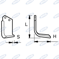 Zappa SX adattabile MALETTI ,piatto70X8 ,Øforo14,5