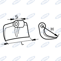 Mazza stampata L=137mm, S=40mm, H=95mm, Ø fori 20,5 mm. Adattabile a Berti, Faustini, Meaat, Vigolo.