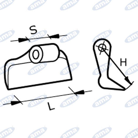 Mazza stampata per trincia H=90, L=120, S=40 , 19,5 adattabile Agrimaster