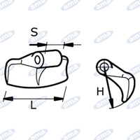 Mazza stampata L=137mm, S=52mm, H=95mm, Ø fori 19,5mm. Adattabile a Berti.