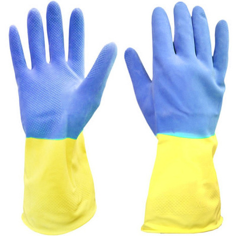 Tg l - guanti universali bicolor con bordino lavoro antinfortunistica