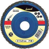 Disco  a  lamelle  radiali  hand - Zirconio  mm  115x22,2  grana  100