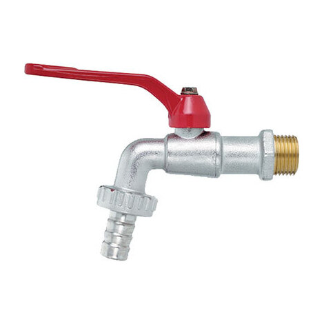 Rubinetto  a  sfera  +  leva  garden  export  fiv - Ottone  nichelato  1