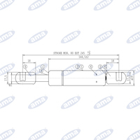 Molla a gas Stabilus estensione massima 245 mm 600N, corsa 80 mm, asta Ø 8 mm tubo Ø 19 mm, sfere Ø 10 mm , Riferimento orginale LANDINI 3554898M91 SERIE LANDPOWER E, SERIE LEGEND, SERIE LEGEND N.G. E, SERIE MYTHOS E M.NEW, 100, 105, 110, 115, 115BL