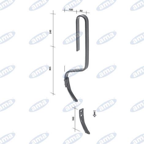 Vomerina strozzata 32xX8 per molla rompitraccia 32x10